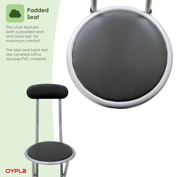 Oypla | Black Folding Breakfast Stool | Shop Online Today