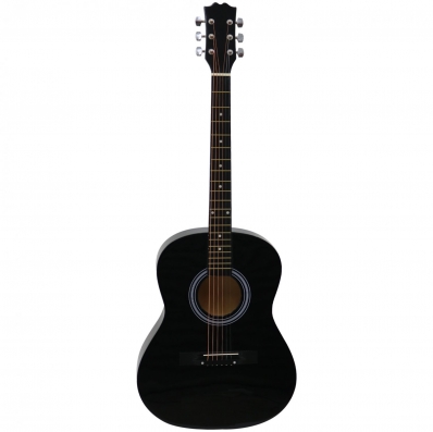 Black 39" Full Size 4/4 6 String Steel Strung Acoustic Guitar