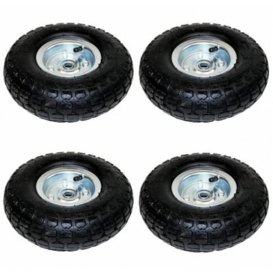 4x 10" Pneumatic Sack Truck Trolley Wheel Replacement Tyre Set