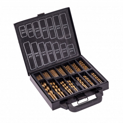 99pc 1.5-10mm Titanium Coated HSS Drill Bit Set & Carry Case