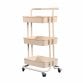 3 Tier White Household Kitchen Bathroom Storage Trolley Cart Shelf