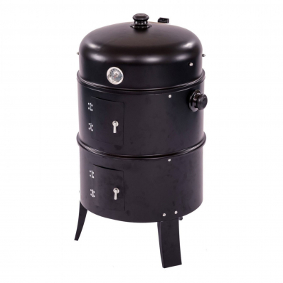 3-in-1 Multi Function Charcoal Barbecue BBQ Grill & Smoker with Thermometer