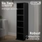 6 Tier Black Wooden CD DVD Game Book Shelf Storage Tower Rack - Fits 102 CDs