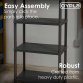 2x 4 Tier Black Plastic Heavy Duty Shelving Racking Storage Unit