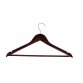 Pack of 20 Dark Brown Wooden Clothes Garment Coat Suit Hangers with Trouser Bar