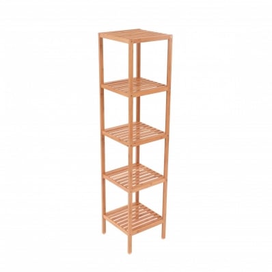 5 Tier Wooden Bamboo Bathroom Kitchen Shelf Storage Rack Unit