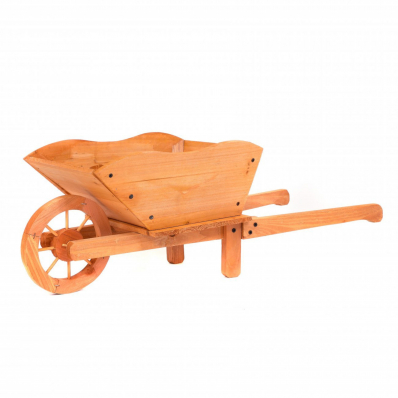 Garden Wooden Wheelbarrow Flower Planter Ornamental Plant Pot
