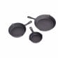 Set of 3 Cast Iron Non Stick Skillet Frying Cooking Pans