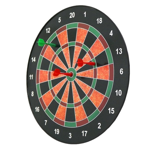 Toy Time Manual Plastic Dartboard, Magnetic Dart Board Set with 16 inch  Board, 6 Colorful Darts - Safe Dartboard for kids and Adults