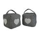 Pack of 2 Heart Pattern Fabric Heavy Weighted Cube Door Stops Stoppers w/ Handle