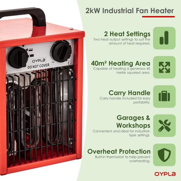 Oypla, 2kW Electric Fan Heater