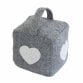 Heart Pattern Fabric Heavy Weighted Cube Door Stop Stopper w/ Handle
