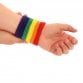 Bright Rainbow Fitness Sport Gym Multicoloured Wrist Sweatband Set of Two