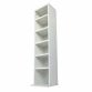 6 Tier White Wooden CD DVD Game Book Shelf Storage Tower Rack - Fits 102 CDs