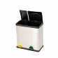 36L Stainless Steel Double Compartment Pedal Kitchen Waste Bin