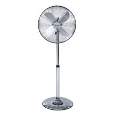 16" Inch 40cm Chrome Metal Pedestal 3 Speed Stand Fan Cooling