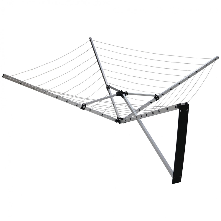 5 Arm 27m Folding Wall Mounted Clothes Dryer Airer Washing Line - Click Image to Close