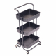 3 Tier Black Household Kitchen Bathroom Storage Trolley Cart Shelf