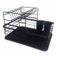 2 Tier Multifunction Dish Drainer Drying Rack with Cutlery Holder