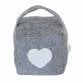 Heart Pattern Fabric Heavy Weighted Cube Door Stop Stopper w/ Handle