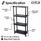 2x 4 Tier Black Plastic Heavy Duty Shelving Racking Storage Unit