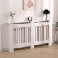 Large White Wooden Slatted Grill Radiator Cover MDF Cabinet