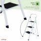 Foldable 3 Step Ladder Stepladder Non Slip Tread Safety Steel