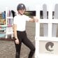Coco Equestrian White (L) Ladies Womens Kids Short Sleeve Horse Riding T-Shirt