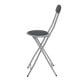 Black Padded Folding High Chair Breakfast Kitchen Bar Stool Seat