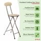 White Padded Folding High Chair Breakfast Kitchen Bar Stool Seat