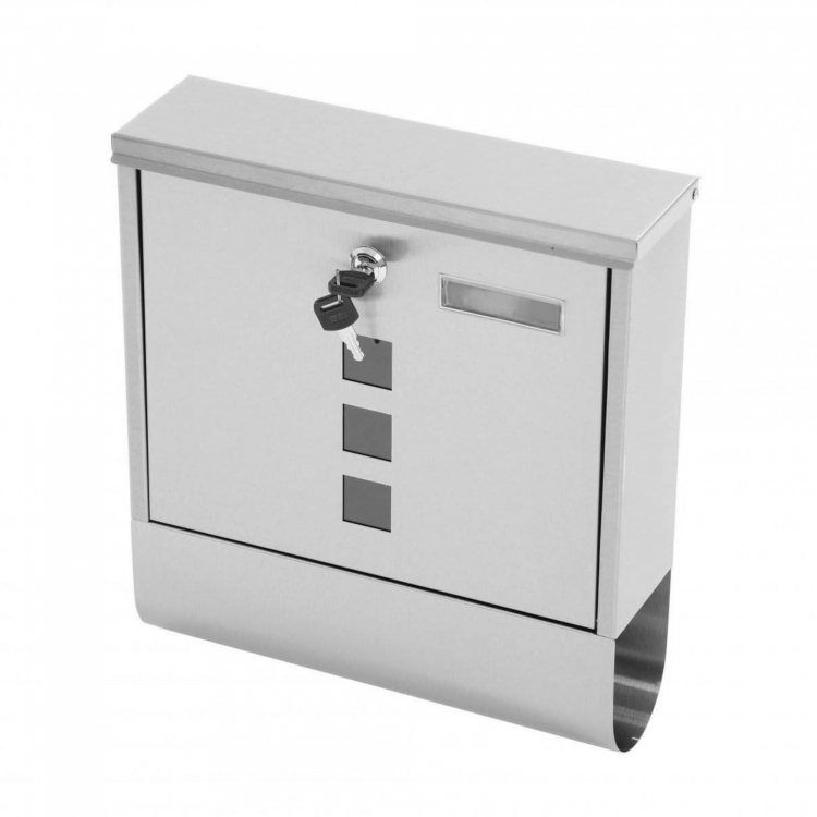 Wall Mounted Stainless Steel Mail Letter Post Box with Newspaper Holder - Click Image to Close