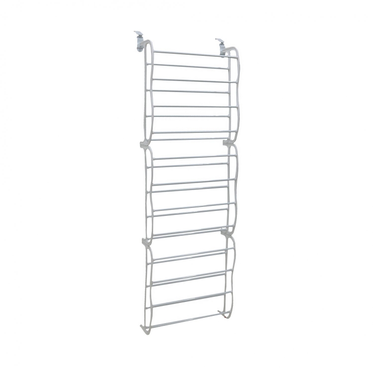 12 Tier White Door Hanging Shoe Rack Organiser - Holds 72 - Click Image to Close