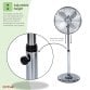 16" Inch 40cm Chrome Metal Pedestal 3 Speed Stand Fan Cooling