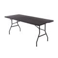 6ft Folding Rattan Trestle Table Heavy Duty Catering Garden Party 1.8m