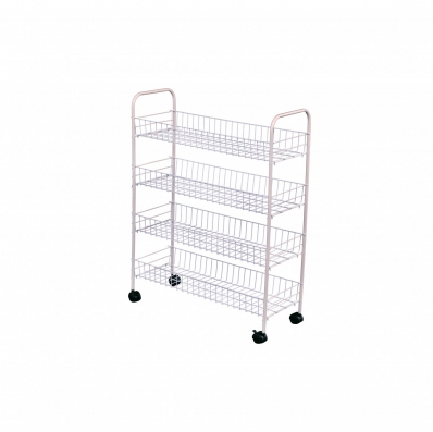 4 Tier Kitchen Storage Organiser Fruit Vegetable Basket Trolley Cart with Wheels