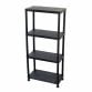 4 Tier Black Plastic Heavy Duty Shelving Racking Storage Unit