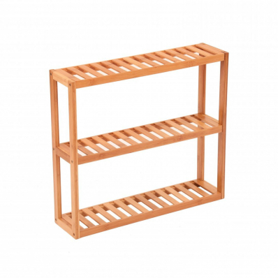 3 Tier Wooden Bamboo Bathroom Kitchen Wall Mounted Shelf Unit