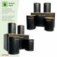 5pc Black Bamboo Lid Kitchen Canister Set Bread Biscuits Tea Sugar Coffee