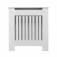 Small White Wooden Slatted Grill Radiator Cover MDF Cabinet