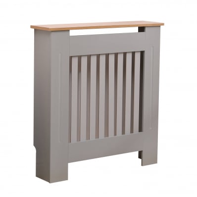 Small Grey Wooden Slatted Grill Radiator Cover MDF Cabinet