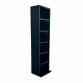 6 Tier Black Wooden CD DVD Game Book Shelf Storage Tower Rack - Fits 102 CDs