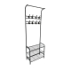 Coat Umbrella Stand Hat Shoe Rack Heavy Duty All Metal Black