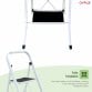 Foldable 3 Step Ladder Stepladder Non Slip Tread Safety Steel