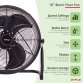 18" Inch Black 3 Speed Floor Standing Gym Fan Hydroponic