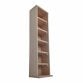 6 Tier Beech Wooden CD DVD Game Book Shelf Storage Tower Rack - Fits 102 CDs