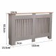 Large​ Grey Wooden Slatted Grill Radiator Cover MDF Cabinet