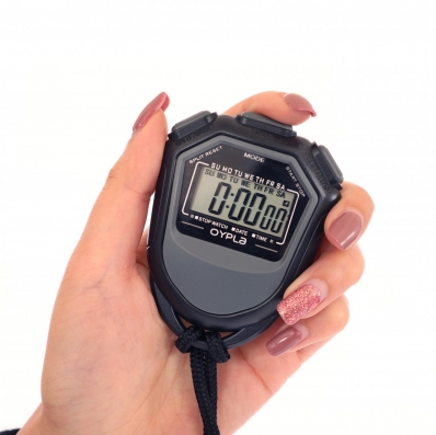 Black Digital Sport Stopwatch Timer LCD Display