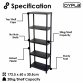 5 Tier Black Plastic Heavy Duty Shelving Racking Storage Unit