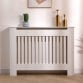 Medium White Wooden Slatted Grill Radiator Cover MDF Cabinet