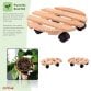 Set of 2 30cm Wooden Plant Flower Pot Mobile Mover Trolley Stands